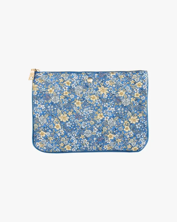 Cotton Clutch Blue Flower